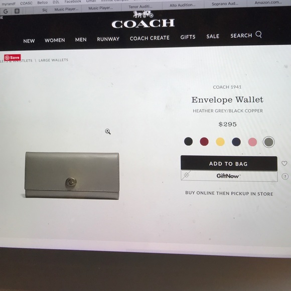 Coach | Coral Leather Turnkey Envelope Wallet - Picture 3 of 7